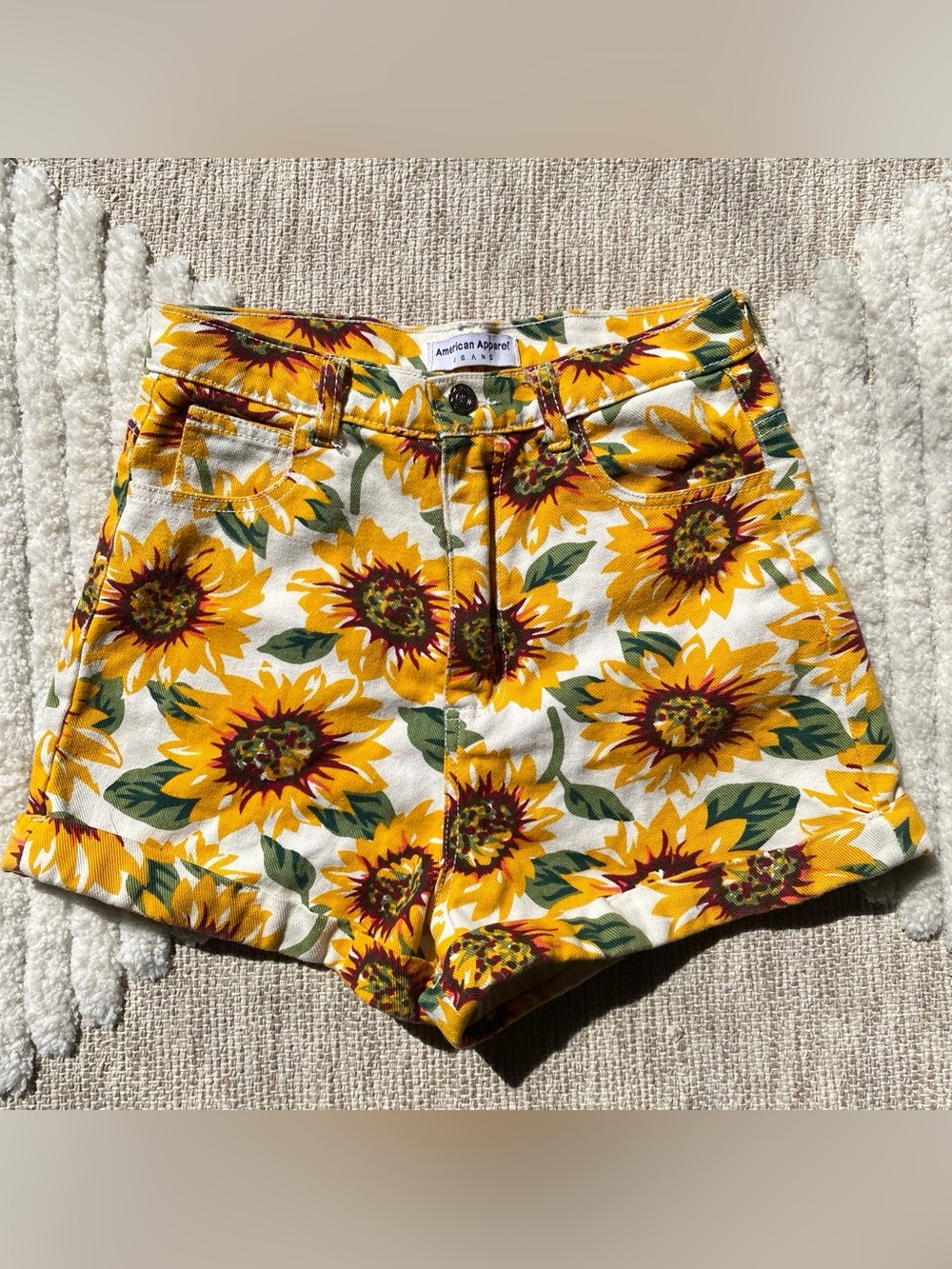 American Apparel Sunflower High Waist Shorts